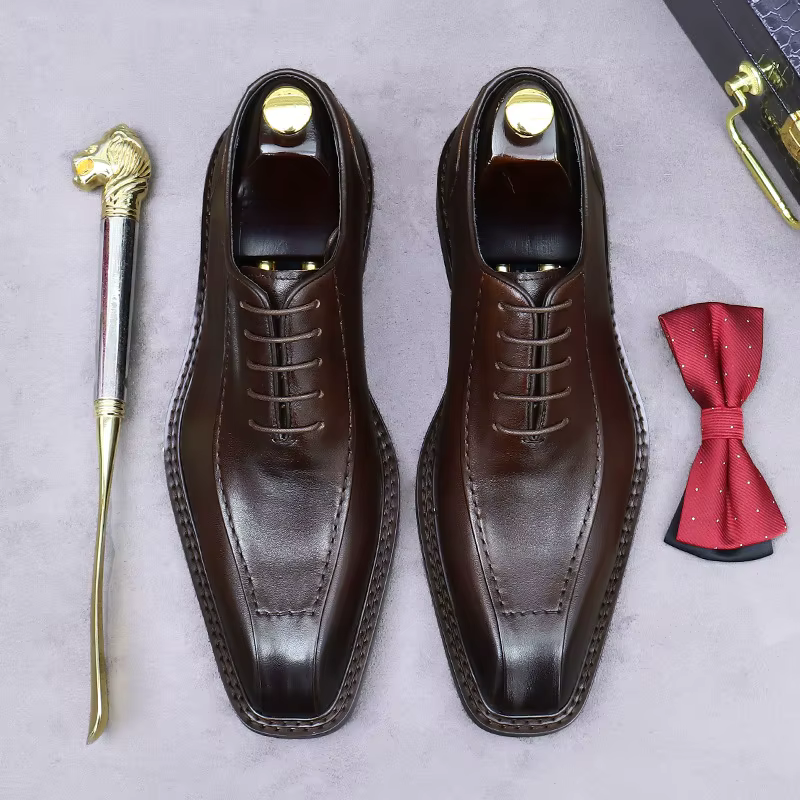 Chaussures de mariage en cuir de vachette pour hommes