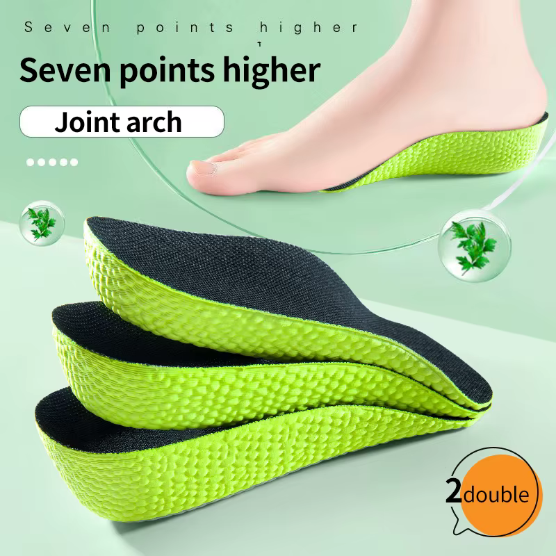 Semelles intérieures d'augmentation de la hauteur en mousse à mémoire de forme pour hommes femmes chaussures pieds