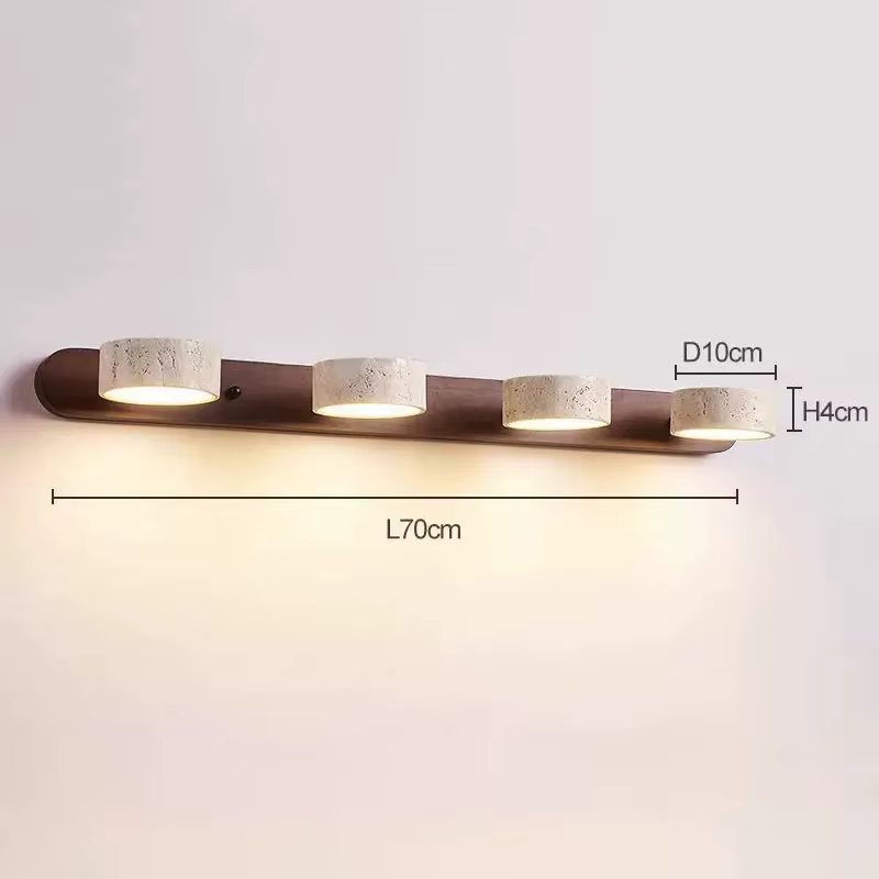 Japonais Wabi Sabi créatif nouveau rond mur LED lumière décoration de la maison salle de bain lavable coiffeuse miroir avant lampes