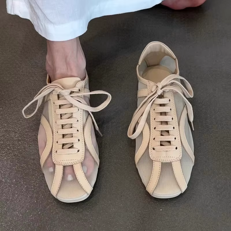 Chaussures de sport respirantes à semelle souple en tissu filet pour femmes