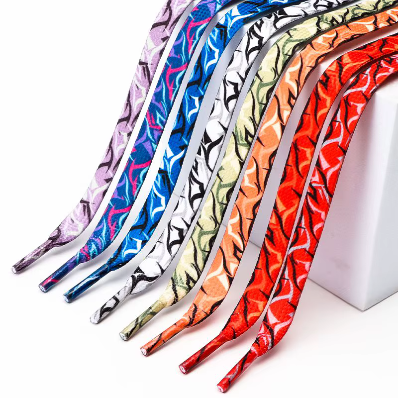 Lacets plats pour baskets motif d'épine lacet caillot coloré personnalisé sport chaussures de basket-ball décontractées