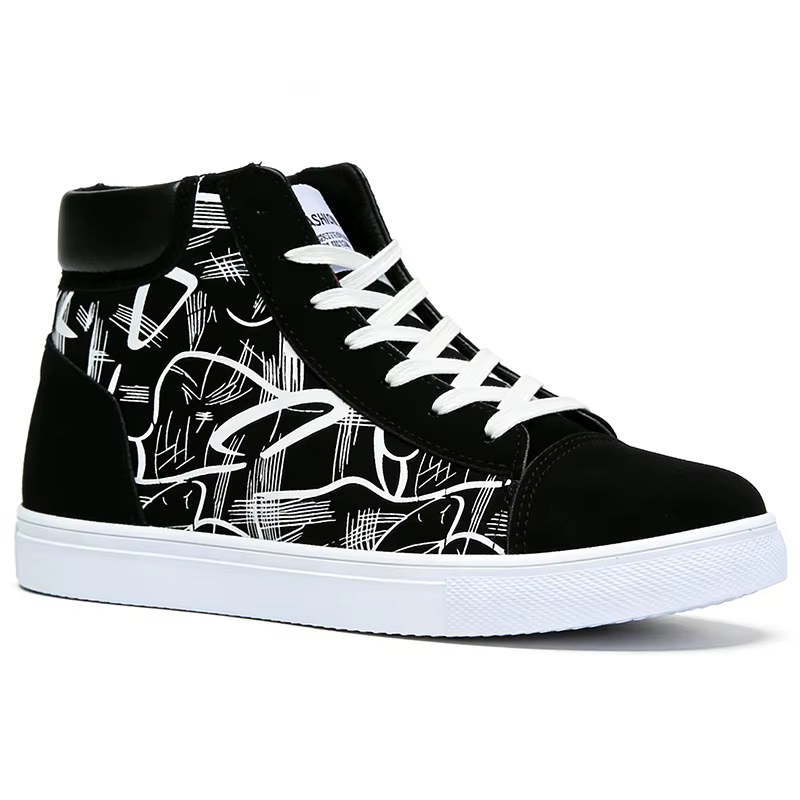 Style de rue mode baskets hommes chaussures décontractées plat respirant haut noir rouge marque