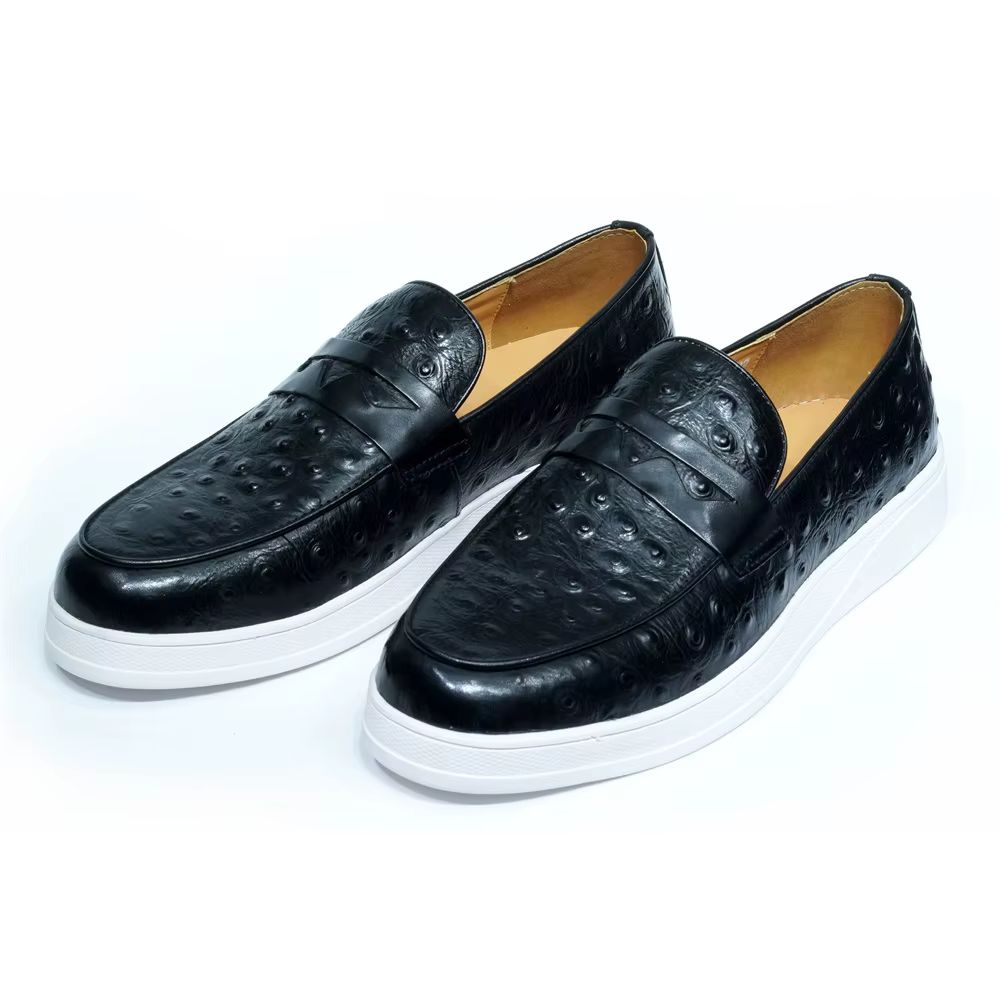 Chaussures décontractées en cuir véritable pour hommes