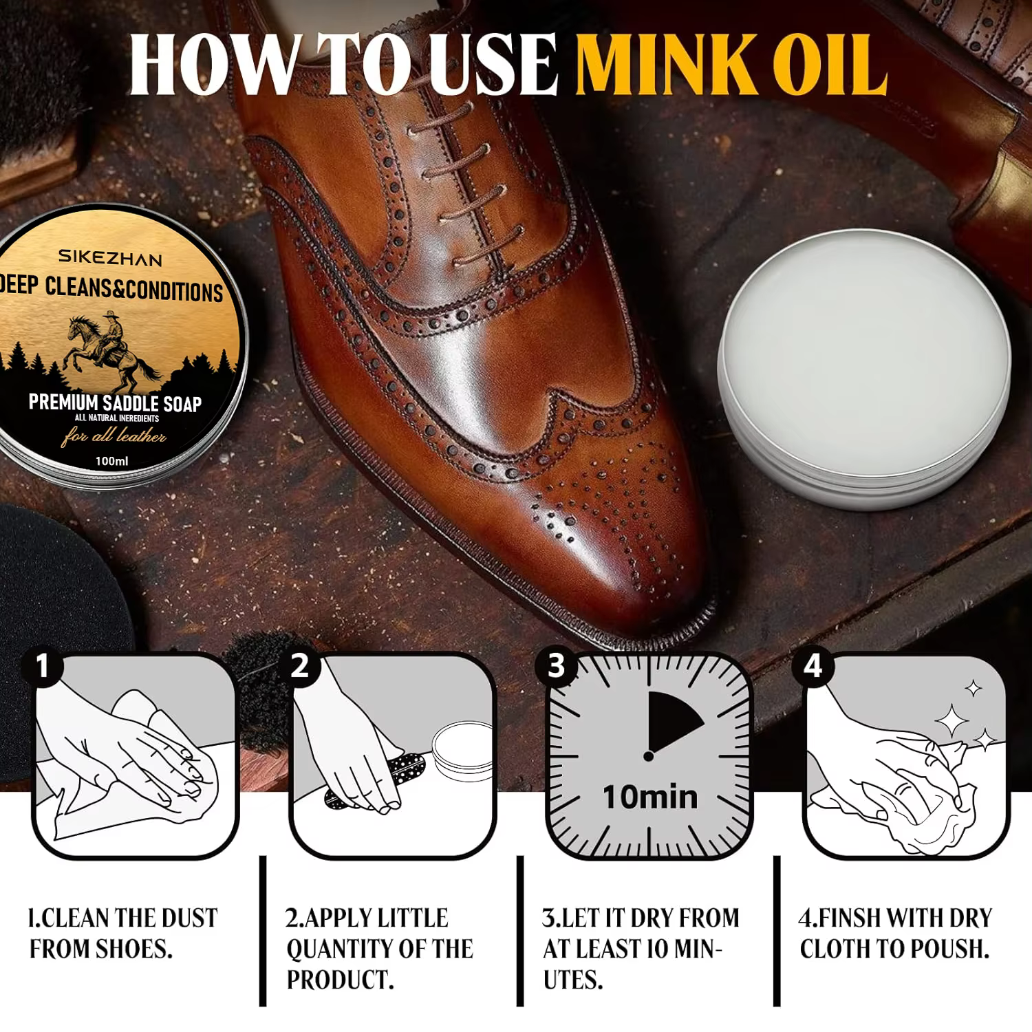 Savon de selle nettoyant pour chaussures en cuir