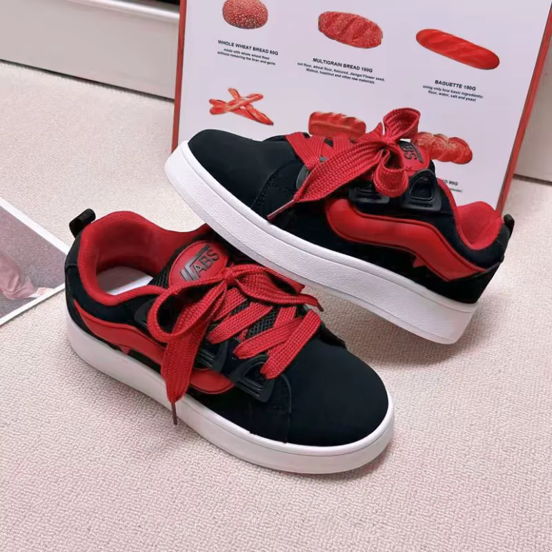 Nouvelles Chaussures Vulcanisées Noires pour Femmes 2025 – Baskets Décontractées à Plateforme Style Vintage Sportif