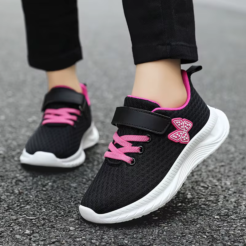 Chaussures de course de sport pour filles avec Velcro