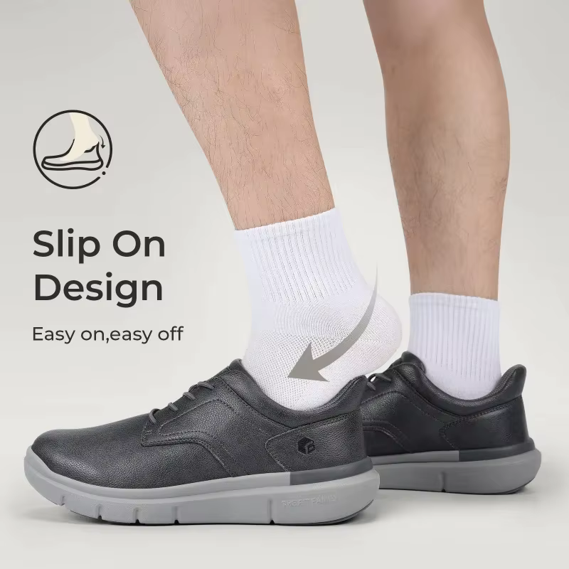 Mocassins larges en cuir pour hommes