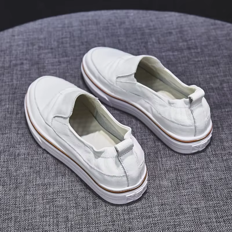 Baskets de mode femmes chaussures en cuir véritable plat printemps automne