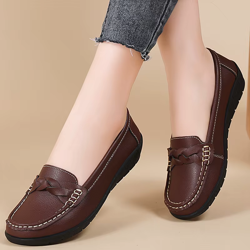 Mocassins Plats en Cuir pour Femme