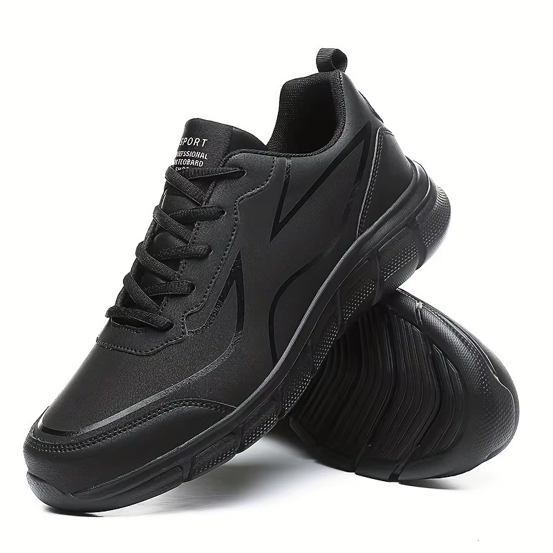 Chaussures de course noires en cuir imperméables