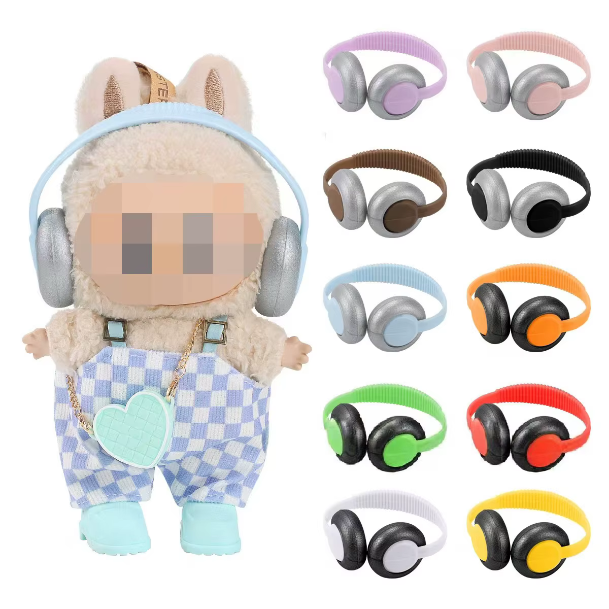 Labubu vêtements accessoires écouteurs conception de blocage de couleur pour Labubu V3 poupée vêtements tenue accessoires Ropa Labubu