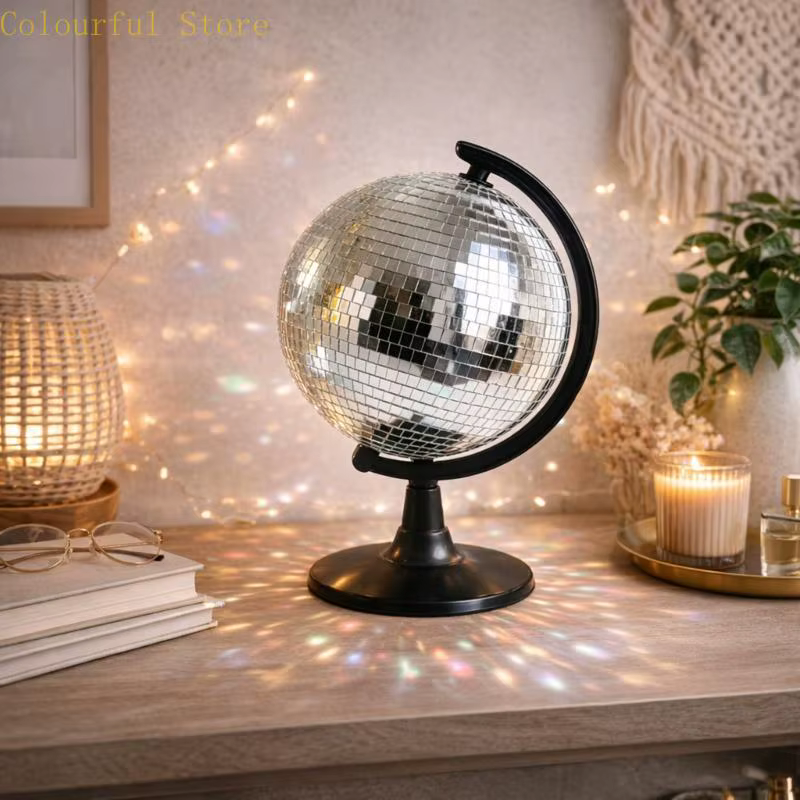 X7XD – statues Disco en argent, miroir, Sculpture Disco avec Base, ornement bureau pour décorations fête