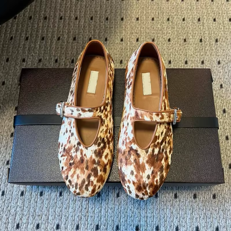 Chaussures plates en velours pour femme