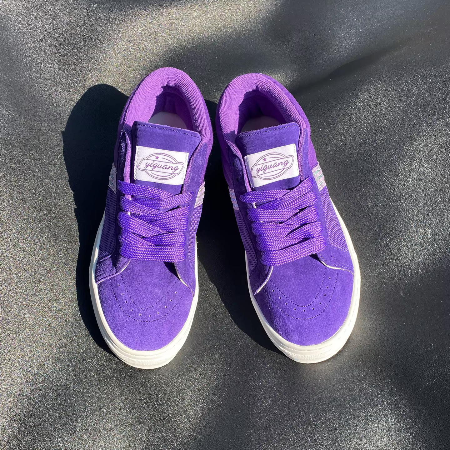 Baskets mi-hautes violettes automne-hiver pour le quotidien