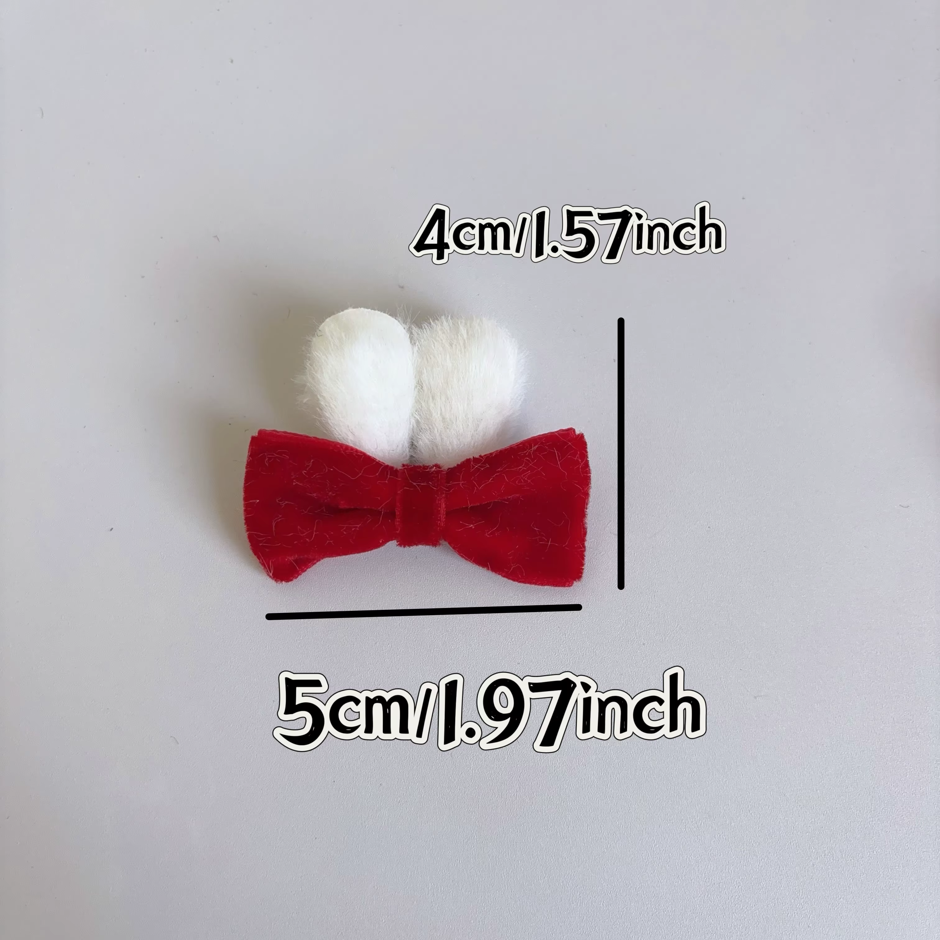 Accessoire de décoration pour vêtements, jouet, nœud rouge vif en peluche 10/5, oreilles de lapin, fait main, accessoire festif