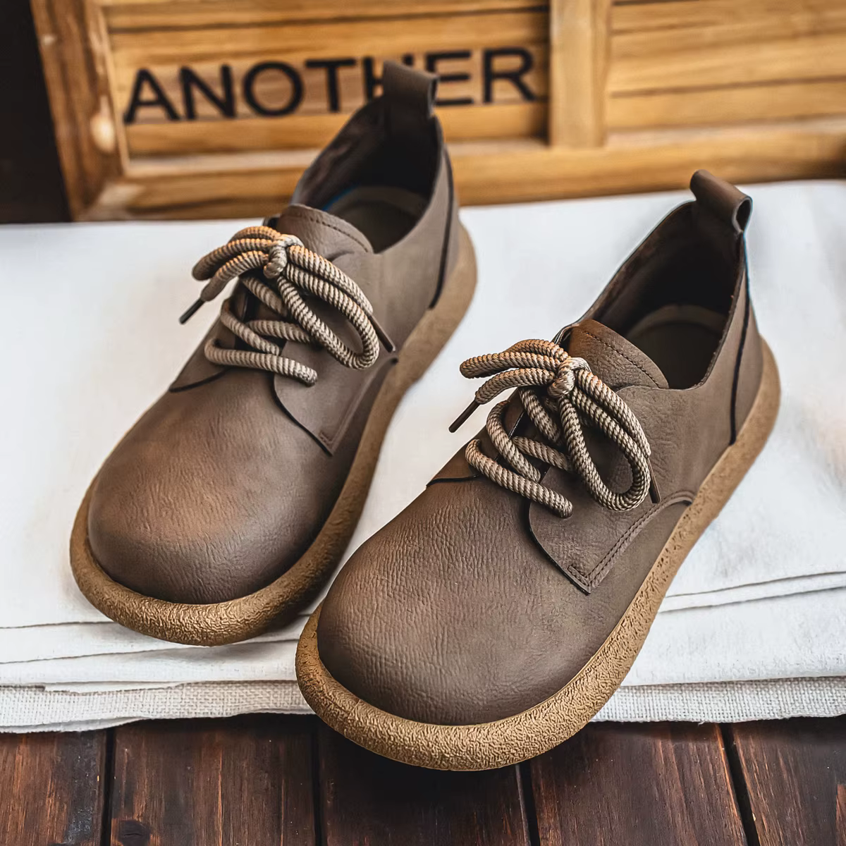 Hommes grande taille rétro Style britannique chaussures en cuir PU cheville confortable pied sensation