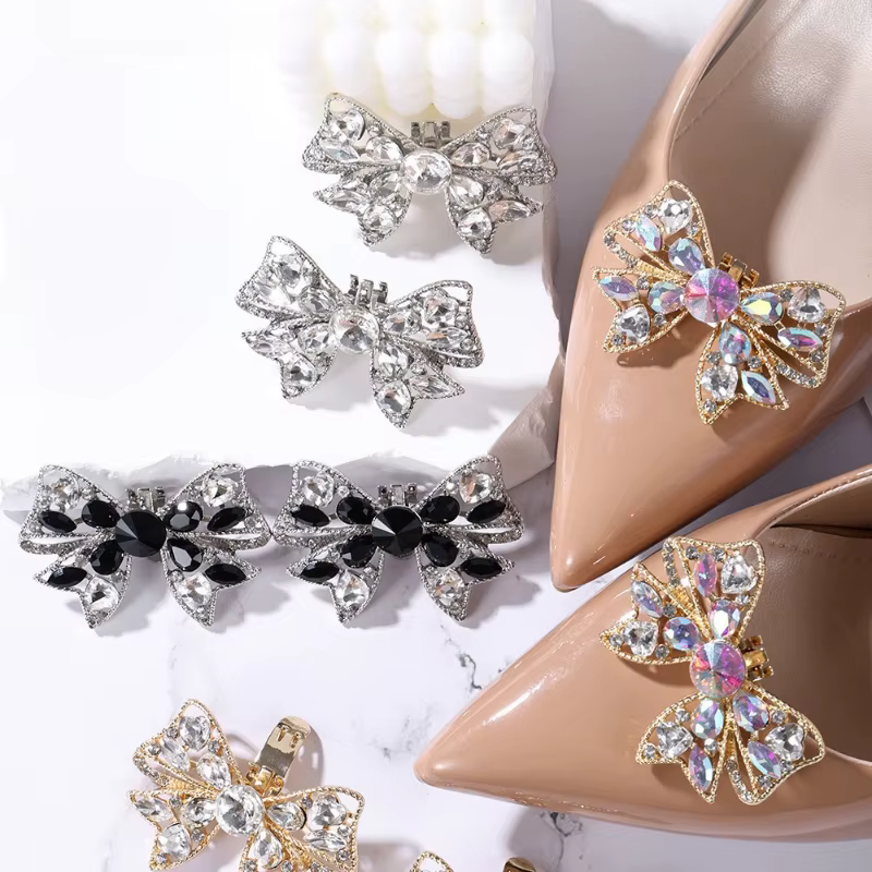 2 Pièces Boucles de Chaussures en Strass pour Mariage