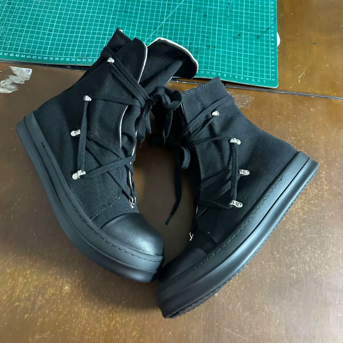 Ro classique concepteur Ro noir toile botte haut chaussure hommes chaussures décontractées de luxe ZIP femmes Sneaker semelle épaisse bottines