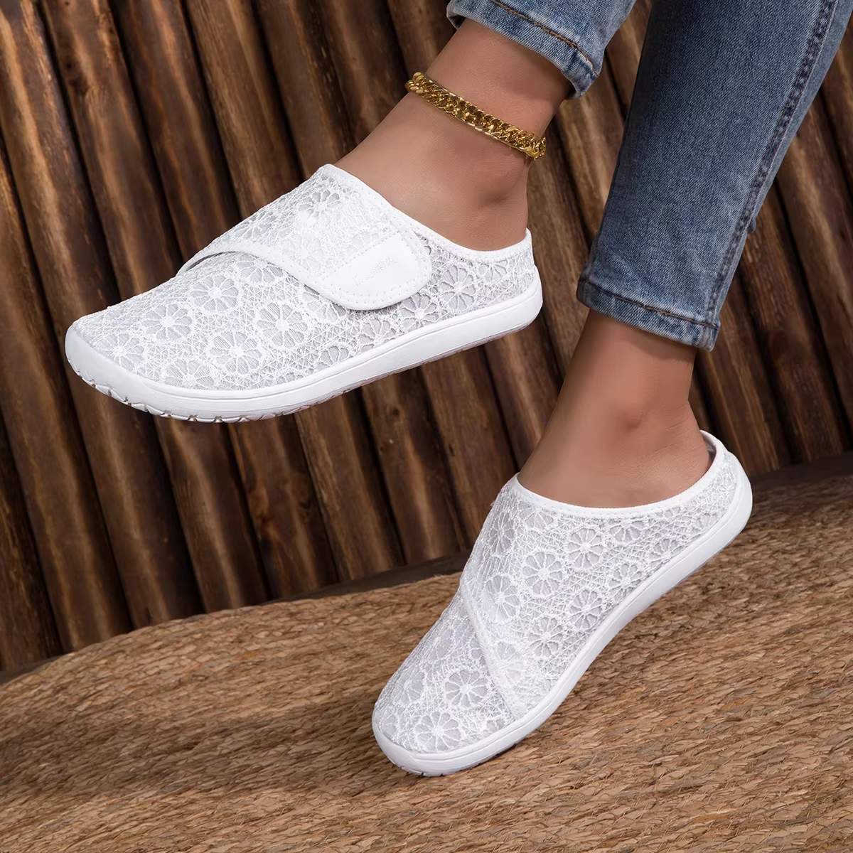 DJSUNNYMIX Chaussures d'été décontractées orthopédiques pour pieds larges et enflés