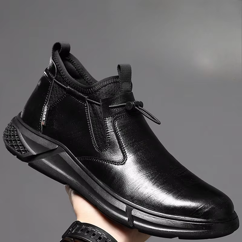 Chaussures imperméables en cuir noir pour hommes
