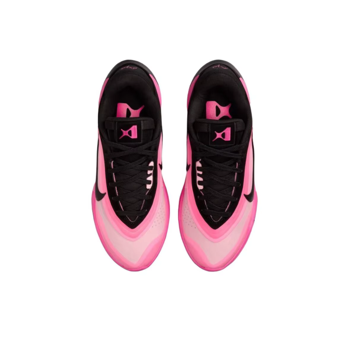 Nike A'One Chaussures de basket-ball basses antidérapantes et résistantes à l'abrasion pour femmes Rose Noir FZ8606-001