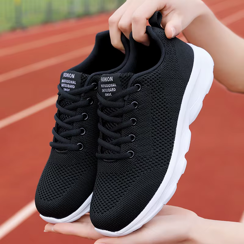 Chaussures de course pour femmes 2025 maille espadrilles décontractées à lacets léger femme marche respirant Sports de
