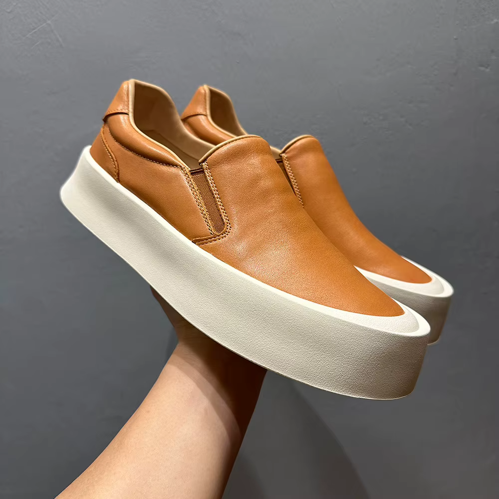 Mocassins à enfiler d'été 2026 pour hommes | Chaussures confortables vintage en cuir de vache à grain supérieur