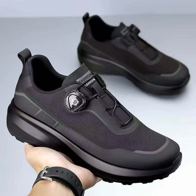 Chaussures de course d'extérieur respirantes 2025 – Baskets décontractées à bouton rotatif et semelle épaisse pour hommes et femmes