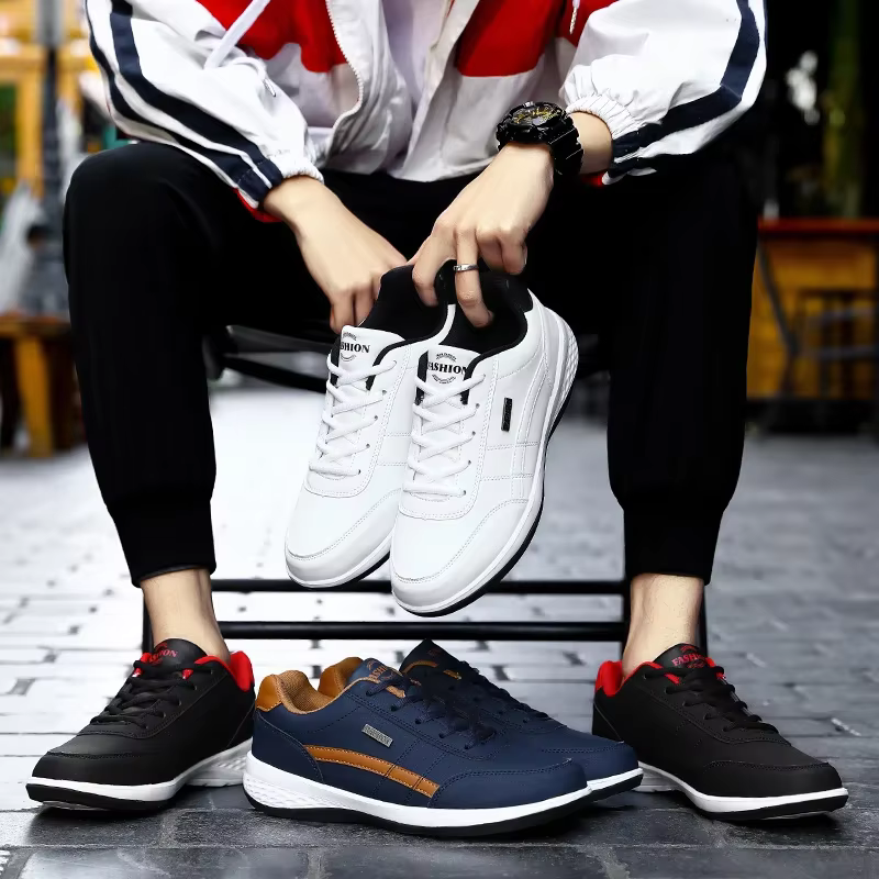 Baskets en cuir pour hommes