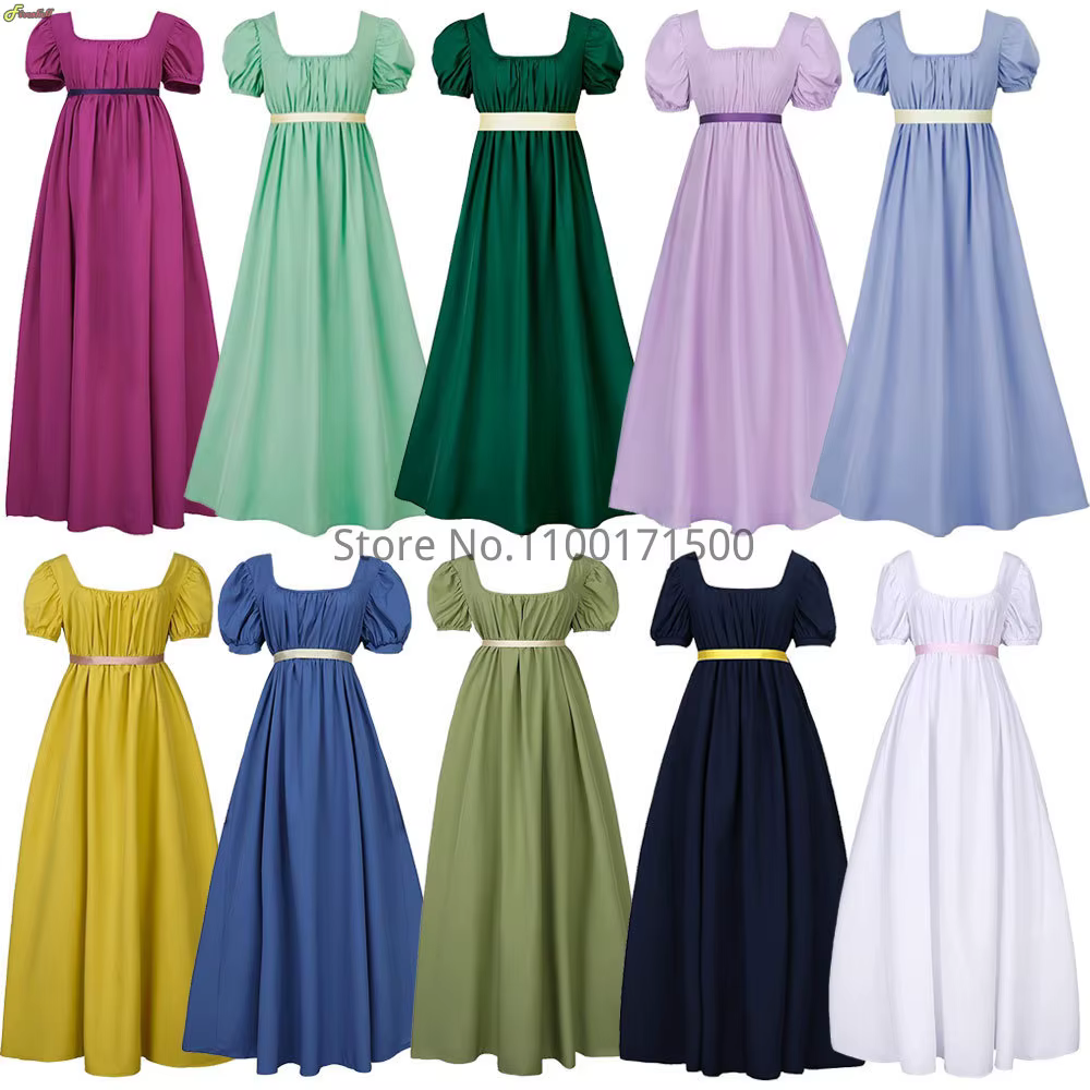 Robe de Bridgerton pour Cosplay pour Femme, Costume de Soirée, brev, Halloween, Vintage, Bal Victorien