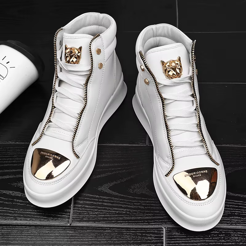 Chaussures de skateboard en cuir pour hommes
