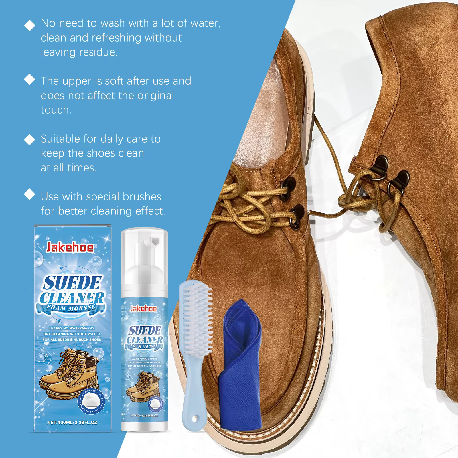 Kit de Nettoyage Multifonctionnel Bestseller pour Daim et Nubuck – Éliminateur de Taches et de Saleté Sans Eau