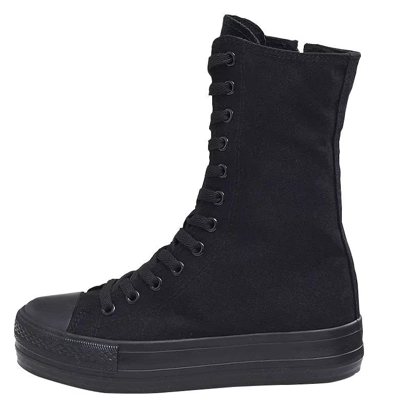Chaussures pour femmes mode bottes en toile haut automne