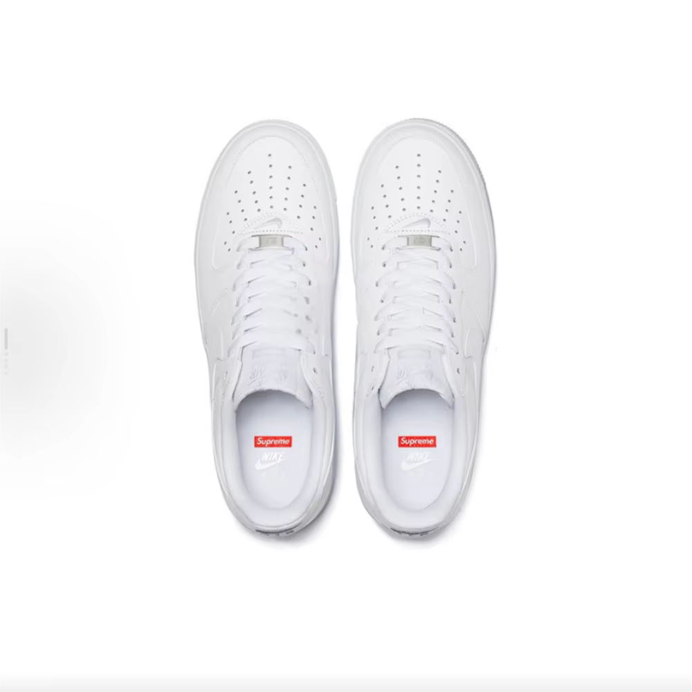 Nike Supreme Air Force 1 « Box Label » Baskets basses confortables unisexe blanc CU9225-100