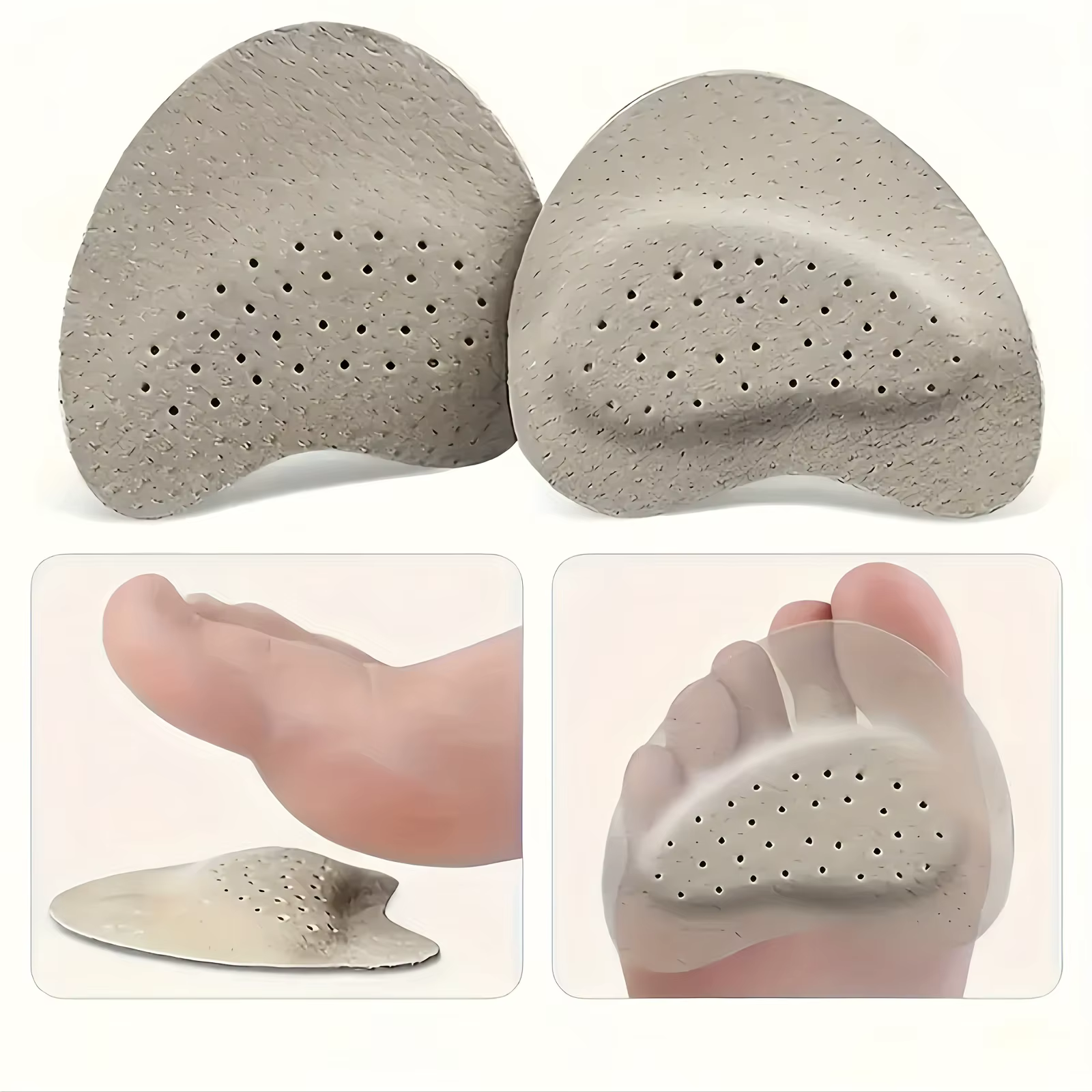2 paires de coussinets pour l'avant-pied en cuir de haute qualité