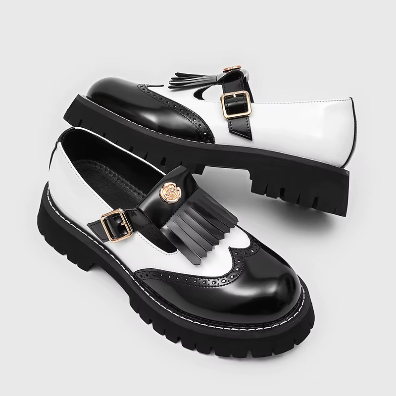 Chaussures Derby classiques à semelles épaisses pour hommes