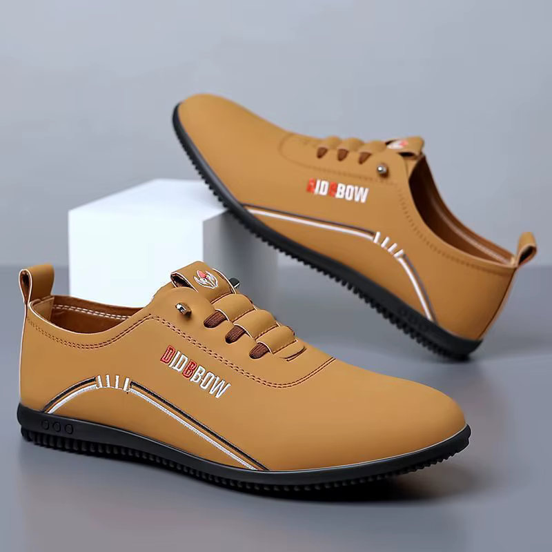 Chaussures en cuir pour hommes mode semelle souple