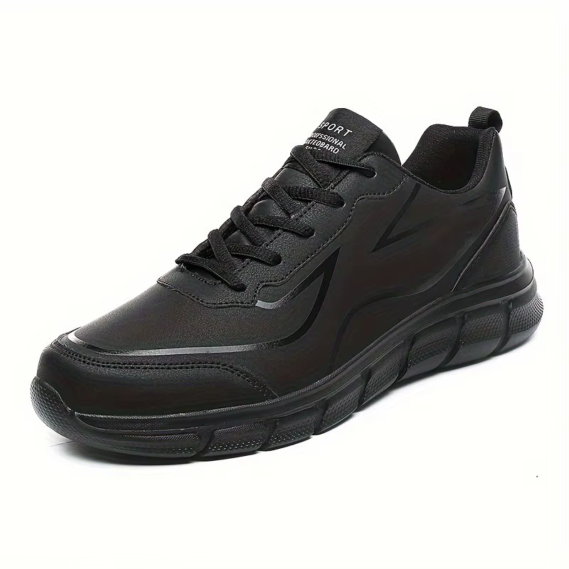 Chaussures de course noires en cuir imperméables