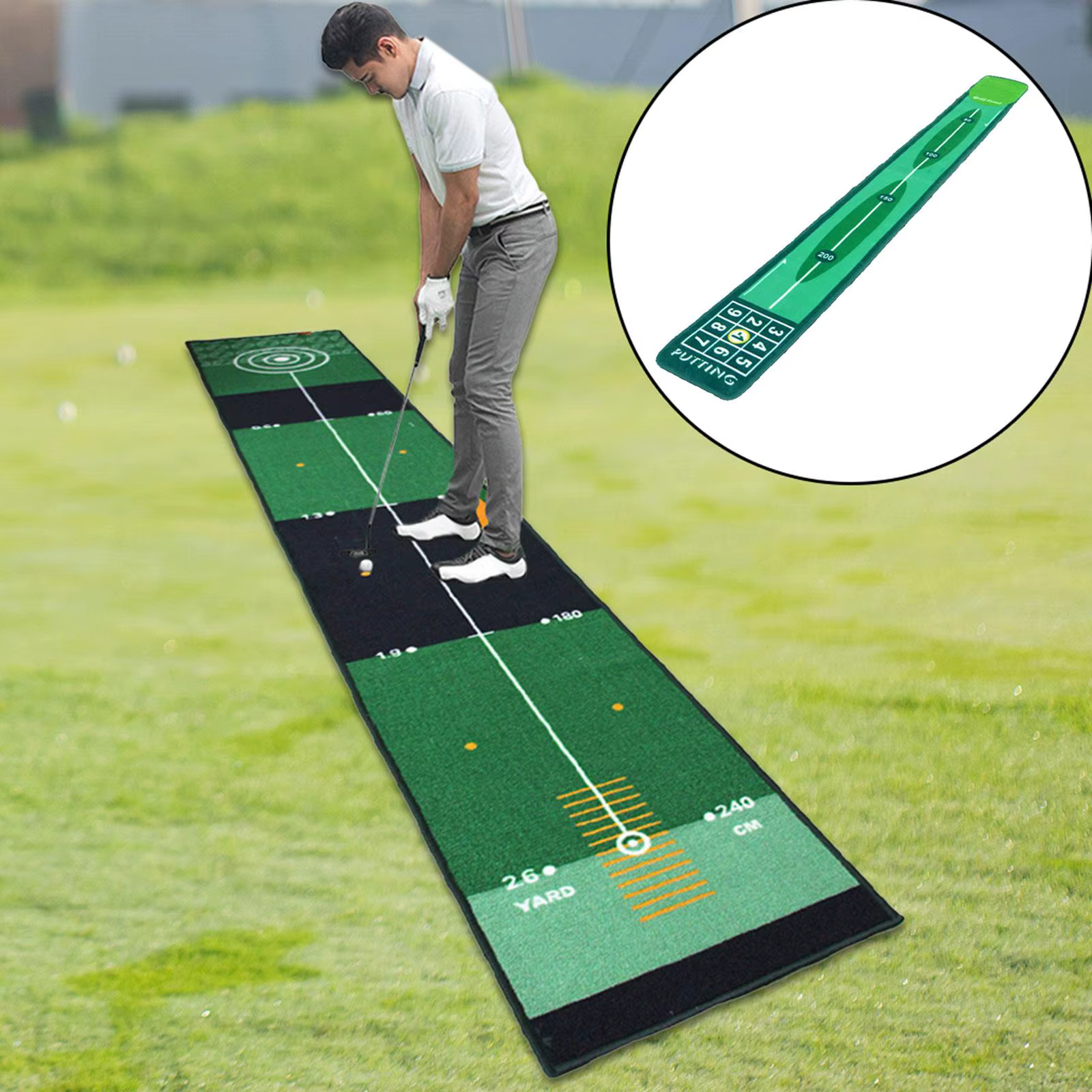 Tapis de frappe de Golf en salle, vert, équipement d'aide à l'entraînement pour la pratique du Golf, pour la maison, l'extérieur, l'arrière-cour