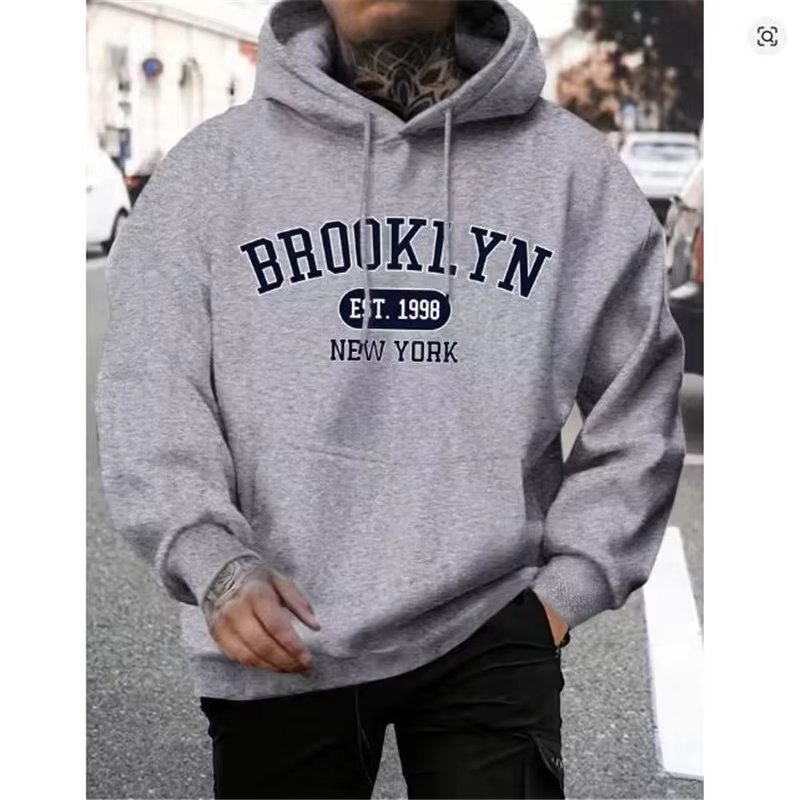 Brooklyn Est 1998 New York Printing Men Hoodies Harajuku Crewneck Hoodie Fashion Oversize Hoody Autumn Comfortable Tracksuit