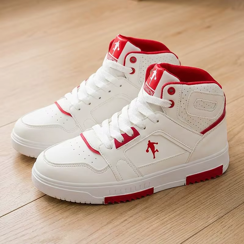 Sneakers blanches à tige haute pour homme