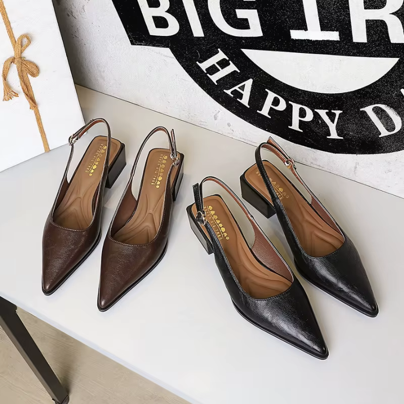 Chaussures pour femmes simples et haut de gamme avec talons épais