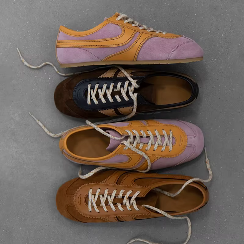 Chaussures d'entraînement allemandes pour femmes en cuir véritable