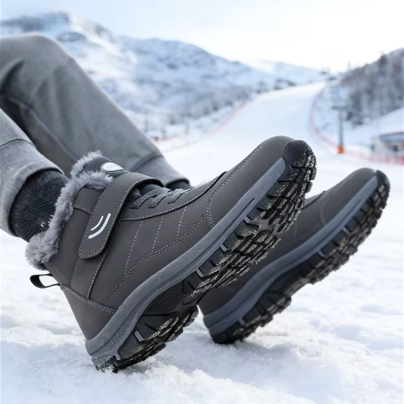Bottes de neige pour hommes chaussures d'hiver décontractées plate-forme antidérapante bottines en fourrure chaude en
