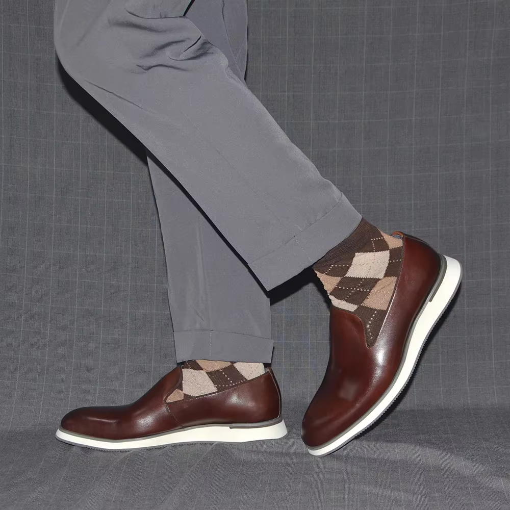 Chaussures mocassins classiques en cuir véritable pour hommes