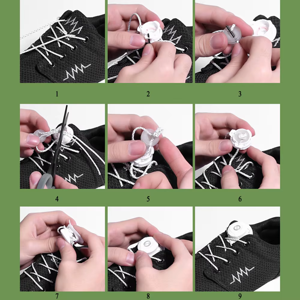 Lacets élastiques pivotants pour chaussures de sport