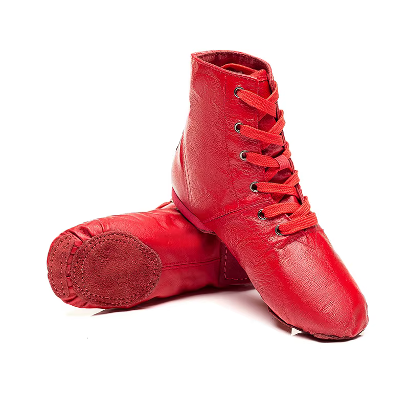 Chaussures de danse en cuir haut Jazz