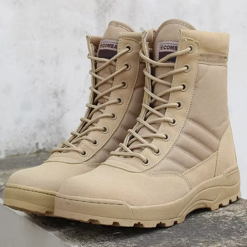 Dulboots-Bottes de saut du désert de force spéciale pour hommes, bottes de randonnée en plein air, chaussures de rinçage, chaussures de sécurité de travail