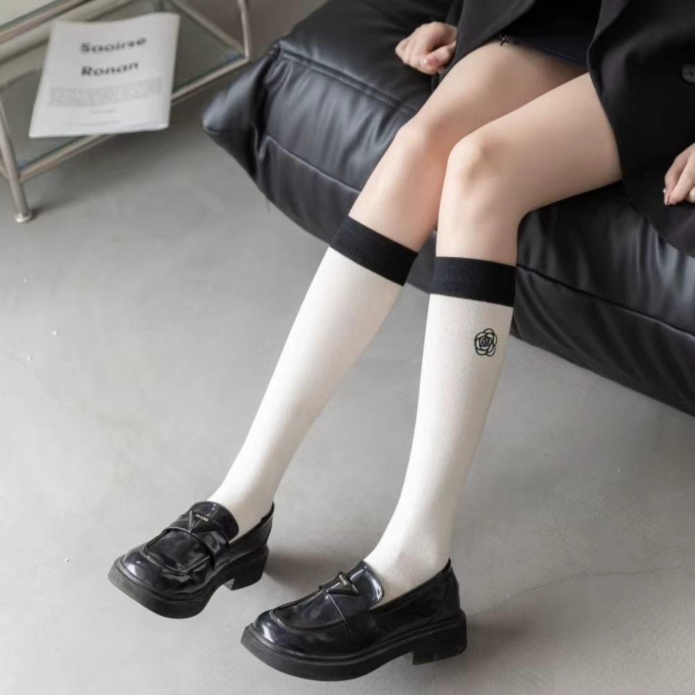 Mode élastique camélia Rose chaussettes longues respirant Lolita Golf Sport