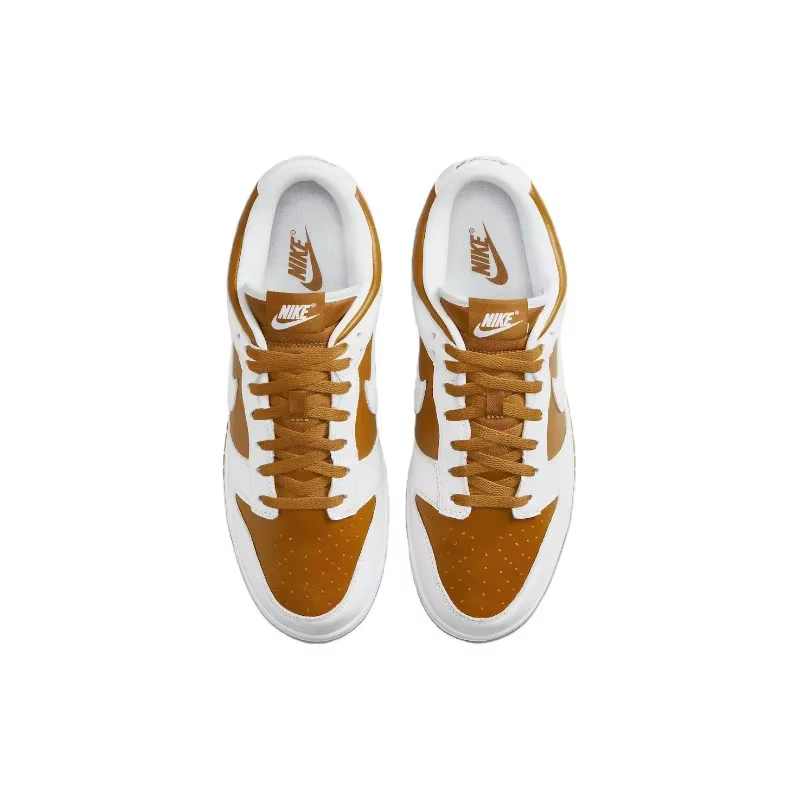 Nike Dunk — Dark Curry / Blanc et marron — Chaussures basses antidérapantes pour hommes FQ6965-700